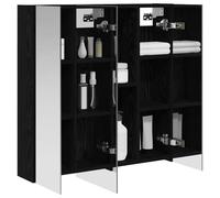 vidaXL Armario con Espejo de baño Roble Negro 70 x 14,5 x 70 cm