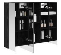 vidaXL Armario con Espejo de baño Roble Negro 80 x 14.5 x 70 cm