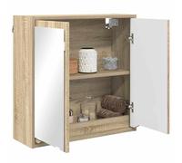 vidaXL Armario con Espejo de baño Roble Sonoma 60 x 20 x 60 cm, Mueble de baño Moderno, Espejo Rectangular, Amplio Almacenamiento, Organizador montado en Pared, diseño Elegante de Madera