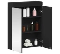 vidaXL Armario con Espejo de baño Tulum Negro 60 x 16,5 x 78 cm, Armario de baño Moderno, solución de Almacenamiento Duradera, Mueble práctico, diseño Compacto, Organizador Elegante, ahorrador de