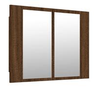 vidaXL Armario de baño con espejo y LED Madera color marrón roble 60x12x45 cm