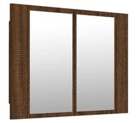 vidaXL Armario de baño con espejo y LED Madera color marrón roble 60x12x45 cm
