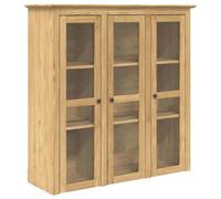 vidaXL Armario con Puertas de Cristal BODO Marrón Miel, Armario de Almacenaje Elegante para Sala, Diseño Rectangular, Puertas de Cristal, Muebles Duraderos para el Hogar