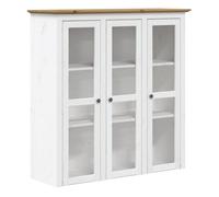 Vidaxl armario con puertas de vidrio bodo madera de pino blanco marrón