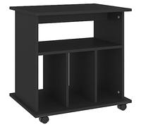 vidaXL Armario con Ruedas Cajonera Estantería Estante Oficina Habitación Muebles Mobiliario Almacenamiento de Madera Contrachapada Negro 60x45x60 cm