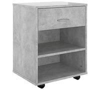 vidaXL Armario con Ruedas Cajonera Estantería Estante Oficina Habitación Muebles Mobiliario Almacenamiento de Contrachapada Gris Hormigón 46x36x59 cm