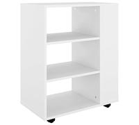 vidaXL Armario con Ruedas Cajonera Estantería Estante Oficina Habitación Muebles Mobiliario Almacenamiento de Madera Contrachapada Blanco 60x35x75 cm