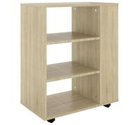 vidaXL Armario Rodante Cajonera Estantería Estante Oficina Habitación Muebles Mobiliario Almacenamiento de Contrachapada Roble Sonoma 60x35x75 cm