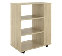 Vidaxl armario con ruedas madera contrachapada roble sonoma 60x35x75cm