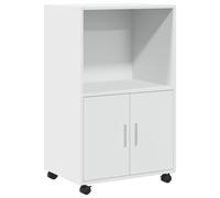 vidaXL Armario con Ruedas Madera de ingeniería Blanco 55x40x91 cm, Armario rodante, archivador, archivador para casa, armarios rodantes