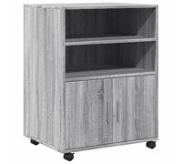 vidaXL Armario con Ruedas Madera de ingeniería Gris Sonoma 60x48x81 cm, Armario rodante, archivador, archivador para casa, armarios rodantes