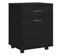 Vidaxl armario con ruedas madera de ingeniería negro 45x38x54 cm