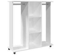 vidaXL Armario con Ruedas Madera ingeniería Blanco 102x38x110 cm, Armario de Almacenamiento, Organizador de Armario, Armario, Armario