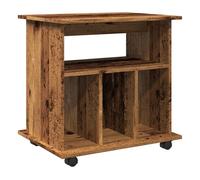 vidaXL Armario con ruedas de madera de ingeniería envejecida 60x45x60 cm, archivador rodante