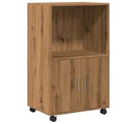 vidaXL Armario con Ruedas Madera ingeniería Roble artisian 55x40x91 cm, Armario rodante, archivador, archivador para casa, armarios rodantes