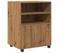 vidaXL Armario con Ruedas Madera ingeniería Roble artisian 60x48x81 cm