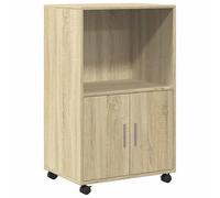 vidaXL Armario con Ruedas Madera ingeniería Roble Sonoma 55x40x91 cm, Armario rodante, archivador, archivador para casa, armarios rodantes