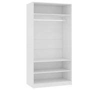 vidaXL Armario Contrachapada Mobiliario Armario Ropero Solución Almacenamiento Organización Ropa Accesorios Elegante Duradero Blanco 100x50x200cm