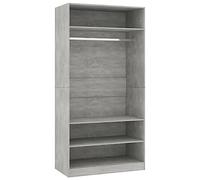vidaXL Armario Contrachapada Mobiliario Casa Hogar Solución Almacenamiento Organización Ropa Accesorios Elegante Duradero Gris Hormigón 100x50x200cm