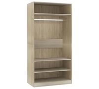 vidaXL Armario Contrachapada Mobiliario Hogar Solución Almacenamiento Organización Ropa Accesorios Elegante Duradero Color Roble Sonoma 100x50x200cm