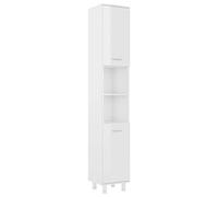 vidaXL Armario Cuarto de Baño Aseo Almacenamiento Almacenaje Mueble Estante Lavadero Ordenado Robusto Estable Contrachapada Blanco Brillo 30x30x179cm