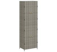 vidaXL Armario de Almacenaje Aparador de Herramientas Mueble para Comedor Caja de Salón Sala de Estar Jardín Ratán PE Gris 59x40x180 cm