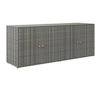vidaXL Armario de Almacenaje Aparador de Herramientas Mueble para Comedor Caja de Salón Sala de Estar Jardín Ratán PE Gris 198x55,5x80 cm