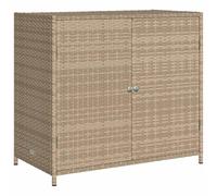 vidaXL Armario de Almacenaje de Jardín, Aparador para Cojines Toallas, Organizador de Herramientas, Portaherramientas para Piscina, Ratán PE Beige