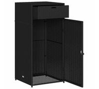 Armario De Almacenaje De Jardín Ratán Pe Negro 55x55x111 Cm Vidaxl