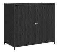 vidaXL Armario de almacenaje para jardín ratán PE negro 83x45x76 cm