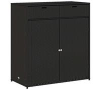 Armario De Almacenaje De Jardín Ratán Pe Negro 105x55x113 Cm Vidaxl