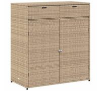 vidaXL Armario de Almacenaje de Jardín, Aparador para Cojines Toallas, Organizador de Herramientas, Portaherramientas para Piscina, Ratán PE Beige