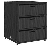 Armario De Almacenaje De Jardín Ratán Pe Negro 55x59x69 Cm Vidaxl