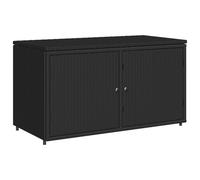 Armario De Almacenaje De Jardín Ratán Pe Negro 110x55x60,5 Cm Vidaxl