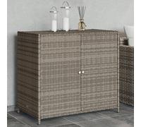 vidaXL Armario de almacenaje de jardín Ratán PE Gris 83x45x76 cm