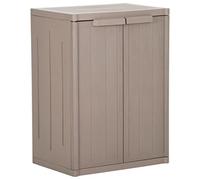 vidaXL Armario de Almacenaje de Jardín Estante Cobertizo Herramientas Alacena Patio Terraza Balcón Organizador Muebles PP Ratán Marrón 65x45x88 cm