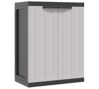 Armario de almacenaje exterior PP gris y negro 65x37x85 cm