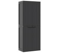 vidaXL Armario de almacenaje Exterior PP Negro 65x37x165 cm