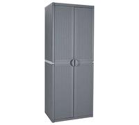 vidaXL Armario de almacenaje para jardín PP ratán Gris 65x45x172 cm