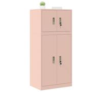 vidaXL Armario de Almacenamiento 2 uds. Rosa 60 x 40 x 130 cm Acero
