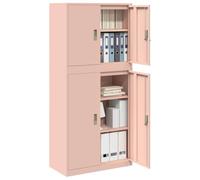 vidaXL Armario de Almacenamiento 2 uds. Rosa 80 x 40 x 175 cm Acero