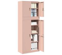 vidaXL Armario de Almacenamiento 2 uds. Rosa 80 x 40 x 210 cm Acero
