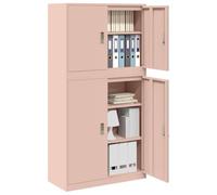 vidaXL Armario de Almacenamiento 2 uds. Rosa 90 x 40 x 175 cm Acero
