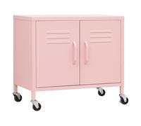 Vidaxl armario de almacenamiento acero rosa 60x35x56cm