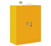 vidaXL Armario de Almacenamiento Amarillo Mostaza 80 x 40 x 105 cm, Gabinete de Oficina Moderno, Almacenamiento Seguro y Duradero, Organizador de Acero, Unidad Amplia y práctica