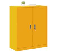 vidaXL Armario de Almacenamiento Amarillo Mostaza 90 x 40 x 105 cm, Armario Moderno para Oficina, Armario Rectangular de Acero contemporáneo, Unidad cerrable Segura y solución compacta para interiore