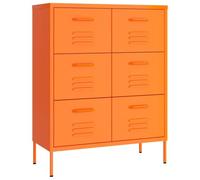 vidaXL Armario de Almacenamiento Aparador Librería Alacena Cajonera Estantería Organizador Muebles Hogar Estable Acero Naranja 80x35x101,5 cm