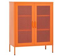 vidaXL Armario de Almacenamiento Aparador Librería Alacena Cajonera Estantería Organizador Muebles Hogar Estable Acero Naranja 80x35x101,5 cm