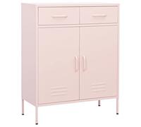 vidaXL Armario de Almacenamiento Aparador Librería Alacena Cajonera Estantería Organizador Muebles Hogar Estable Acero Rosa 80x35x101,5 cm