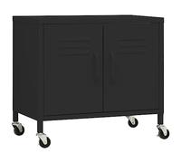 vidaXL Armario de Almacenamiento Aparador Librería Alacena Cajonera Estantería Organizador Muebles Hogar Estable Acero Negro 60x35x56 cm